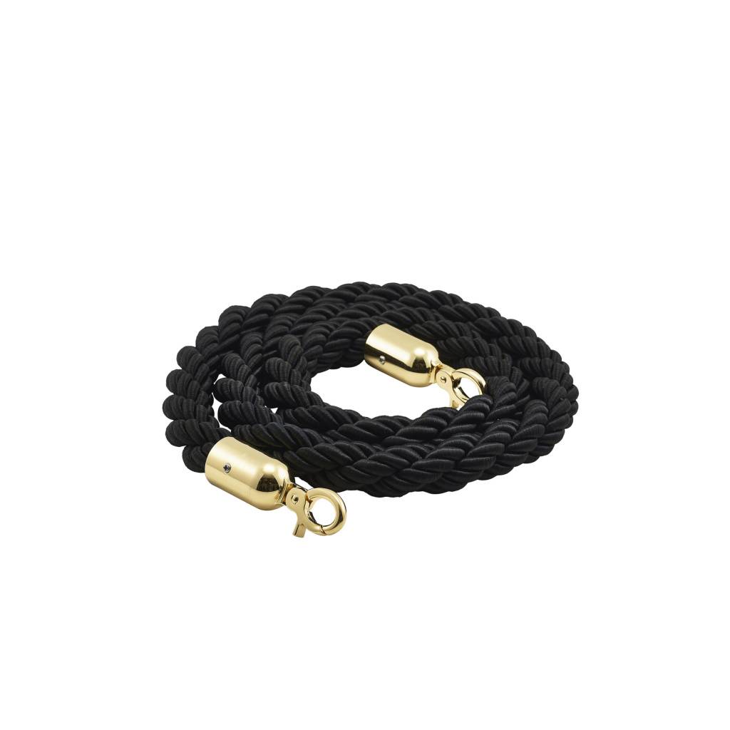 Barrier Rope Black- Brass Plated Ends