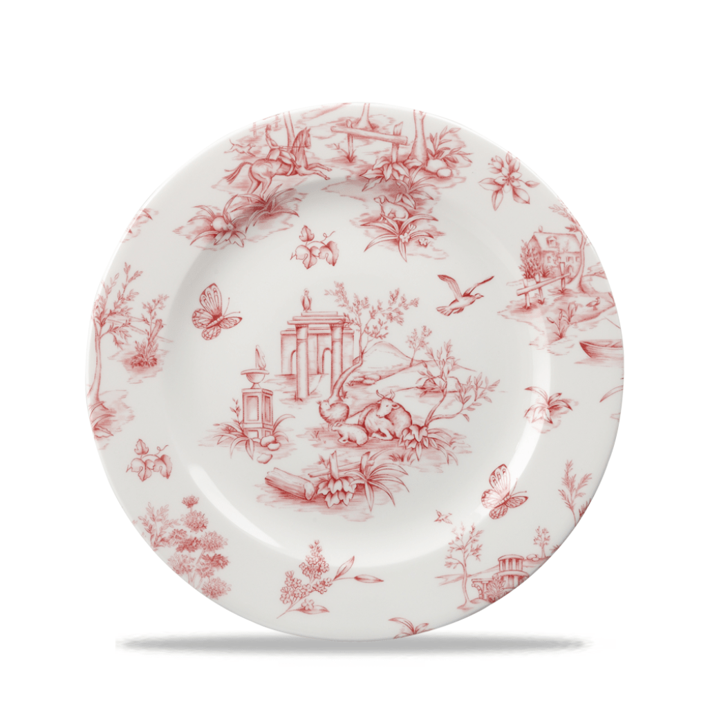 Cranberry Toile Plate