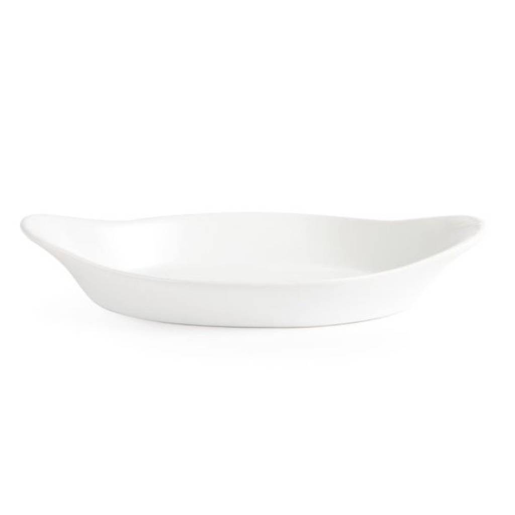 White Oval Eared Dish 22.9x 12.7cm