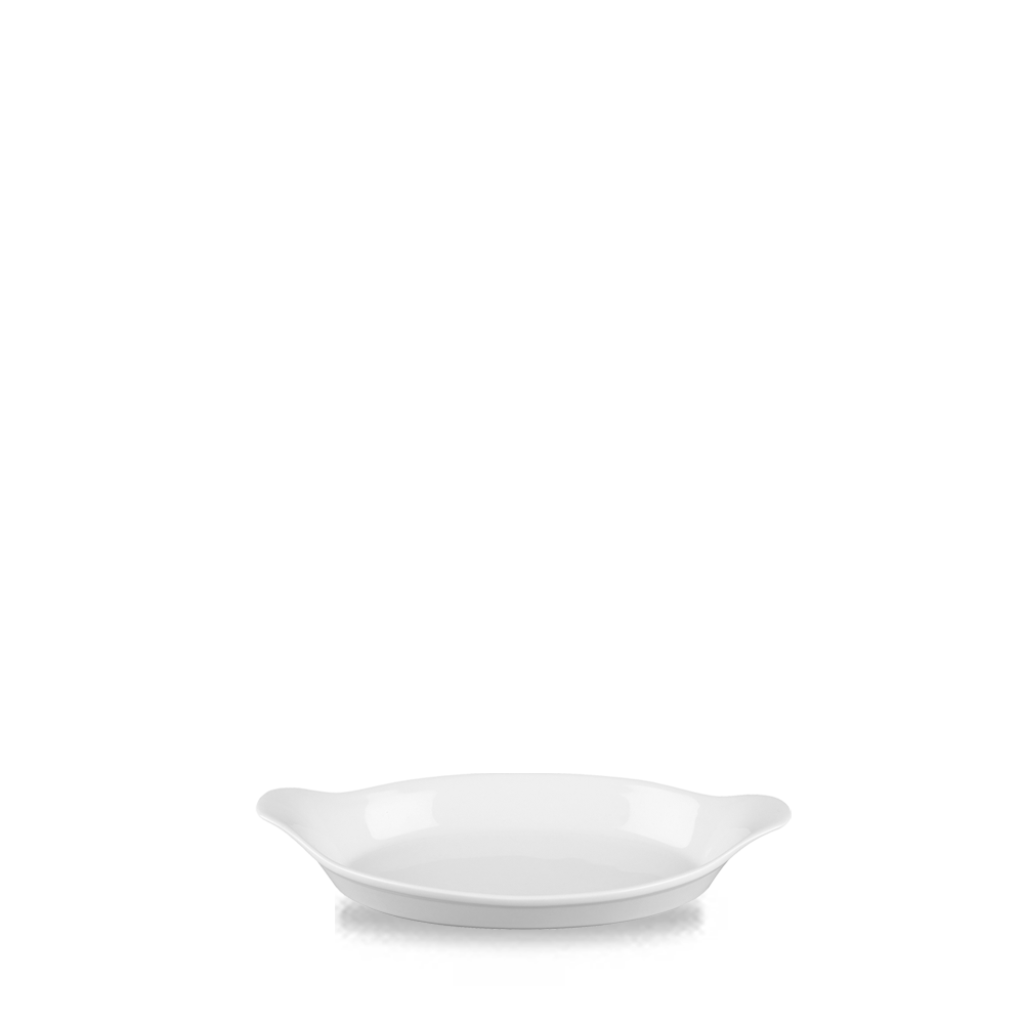 White Small Oval Eared Dish